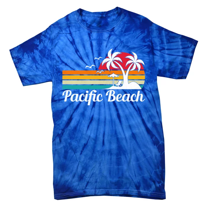 Summer Vacation Vintage Palm Tree California Pacific Beach Gift Tie-Dye T-Shirt