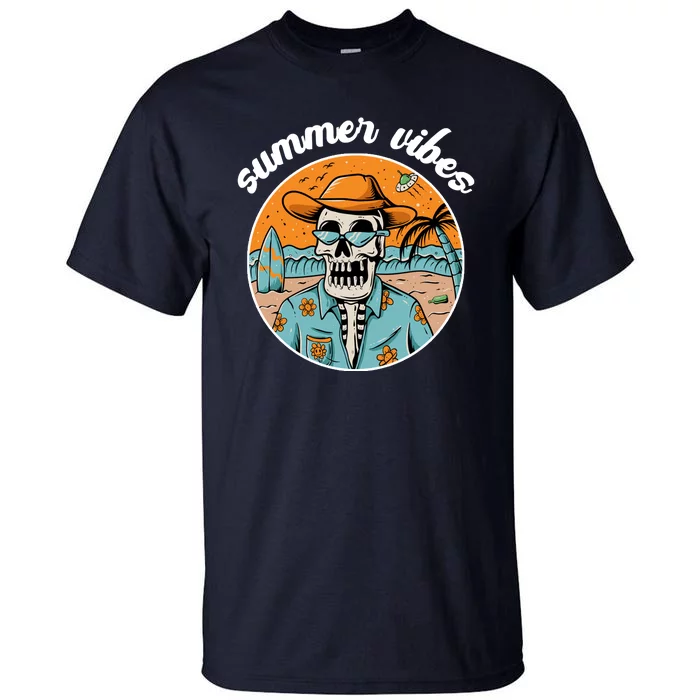 Summer Vibes Vintage Retro Skeleton Tall T-Shirt