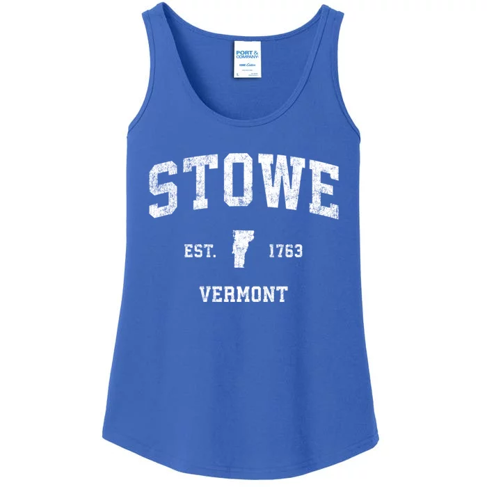 Stowe Vermont Vt Vintage Established Sports Design Ladies Essential Tank