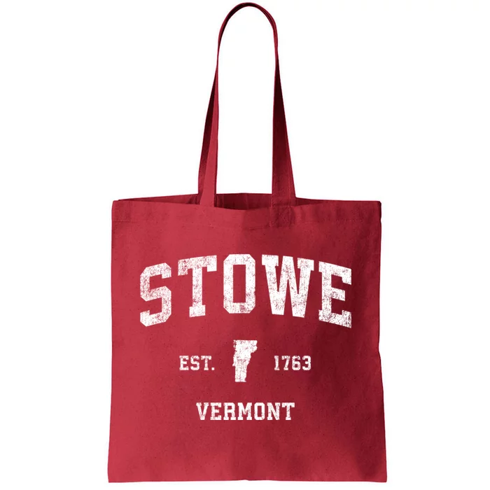 Stowe Vermont Vt Vintage Established Sports Design Tote Bag