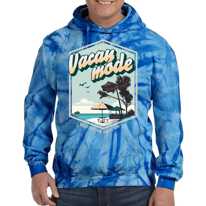 Summer Vacay Vibes Beach Palms Sunny Familiy Vacation Gift Tie Dye Hoodie