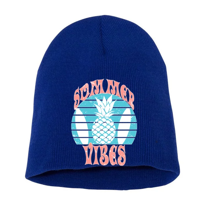 Summer Vibes Vacay Mode Family Happy Summer Vacation 2024 Cute Gift Short Acrylic Beanie