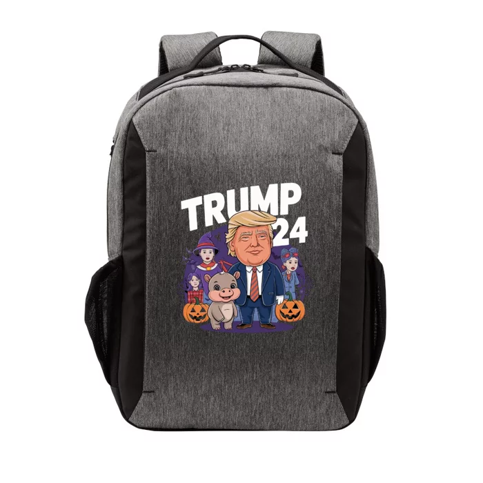 Spooky Vibes With Trump Hippo And Moo Deng! Meaningful Gift Vector Backpack