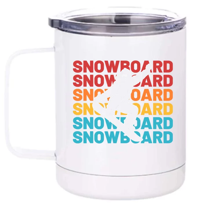 Snowboard Vintage Winter Sports Alpine Skiing Snowboarder Front & Back 12oz Stainless Steel Tumbler Cup