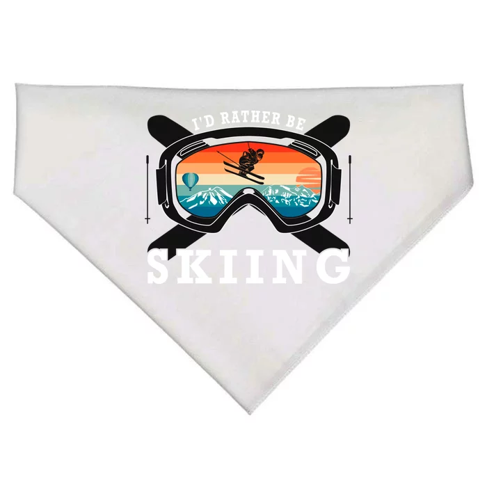 Ski Vacation Winter Sports Skiers Id Rather Be Skiing Gift USA-Made Doggie Bandana