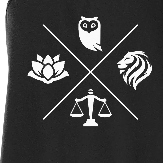 Stoic Virtues Wisdom Temperance Justice Courage Stoicism Stoic Virtues Wisdom Women's Racerback Tank