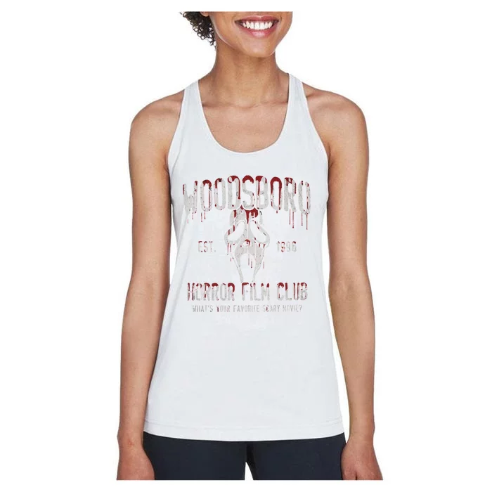 Scream Vintage Woodsboro Horror Film Club Halloween Ghostface Women's Racerback Tank