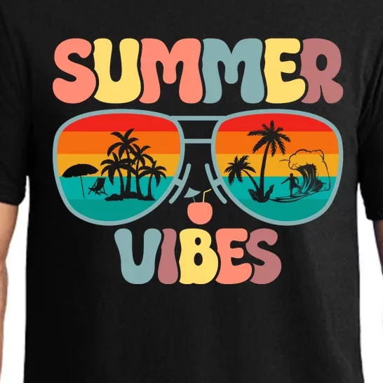 Summer Vibes With Sunglasses Graphic Pajama Set