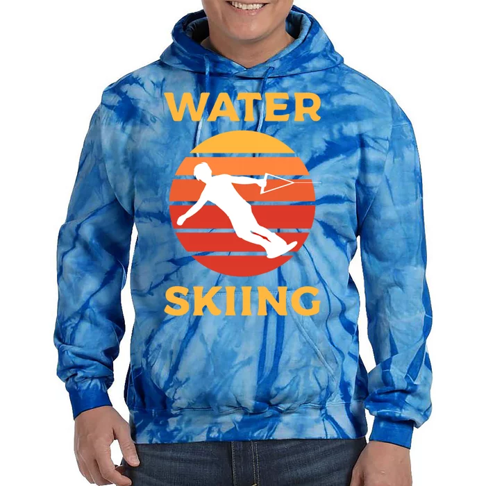 Sunset Vintage Water Skiing Meaningful Gift Tie Dye Hoodie