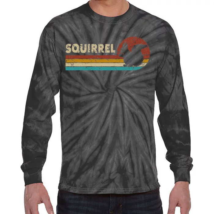 Squirrel Vintage Women Funny Retro Tie-Dye Long Sleeve Shirt