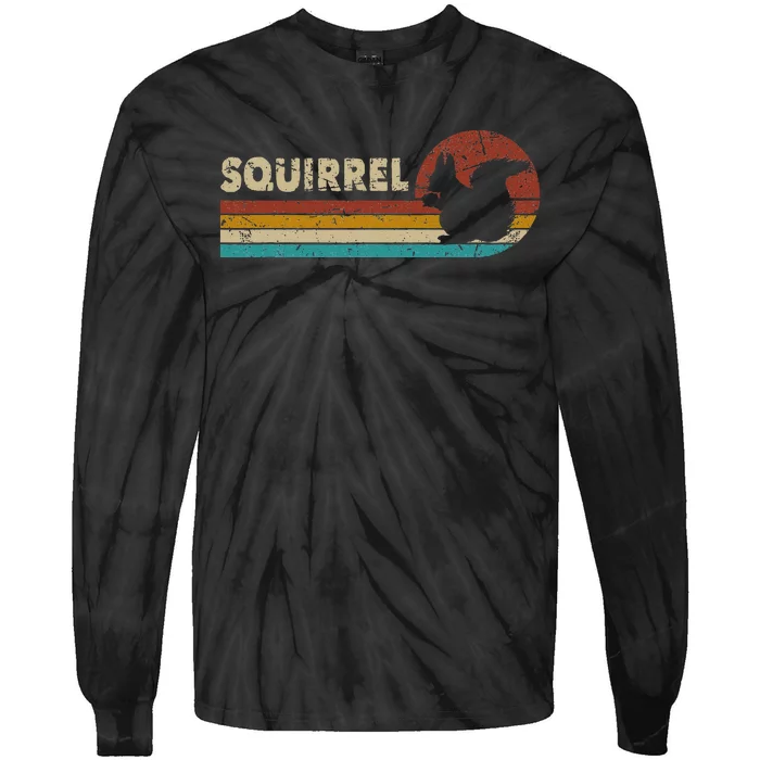 Squirrel Vintage Women Funny Retro Tie-Dye Long Sleeve Shirt