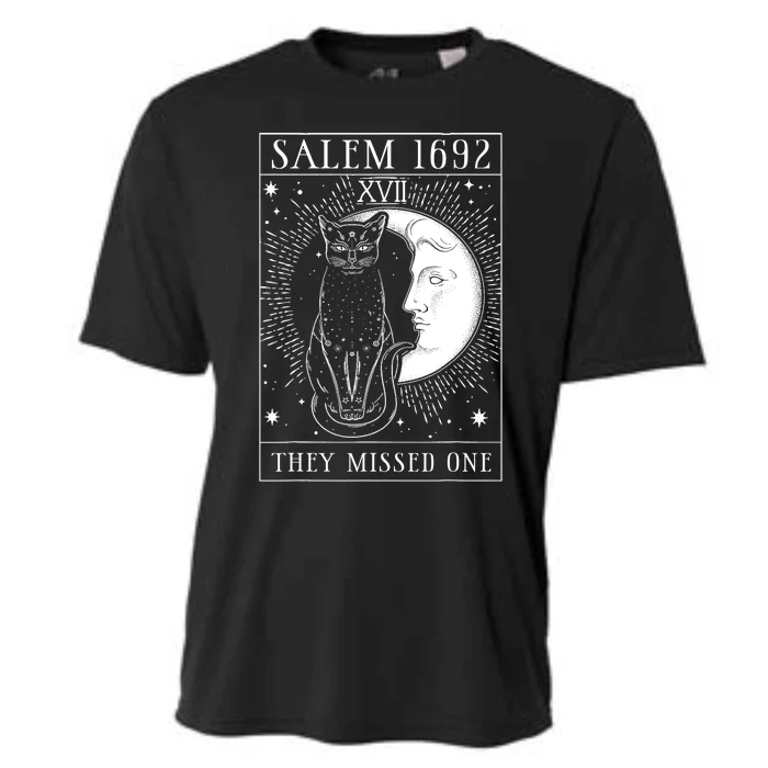 Salem Witch 1692 They Missed One Halloween Witch Costume Black Cat Cooling Performance Crew T-Shirt