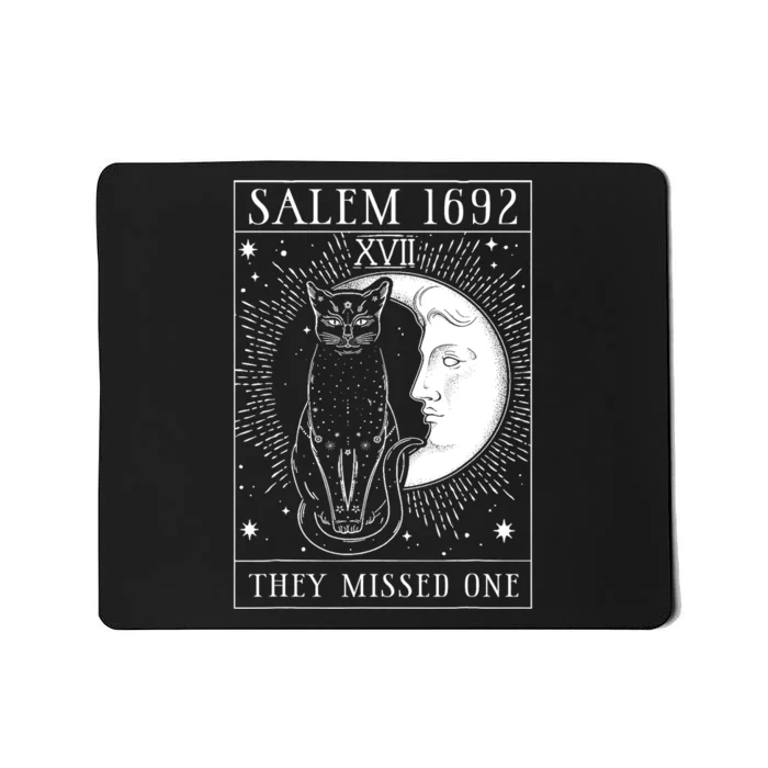 Salem Witch 1692 They Missed One Halloween Witch Costume Black Cat Mousepad