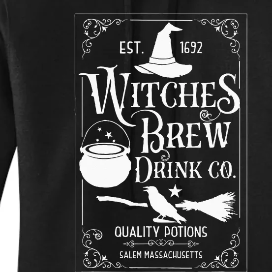 Salem Witch 1692 Witches Brew Drink Funny Witchy Halloween Women's Pullover Hoodie