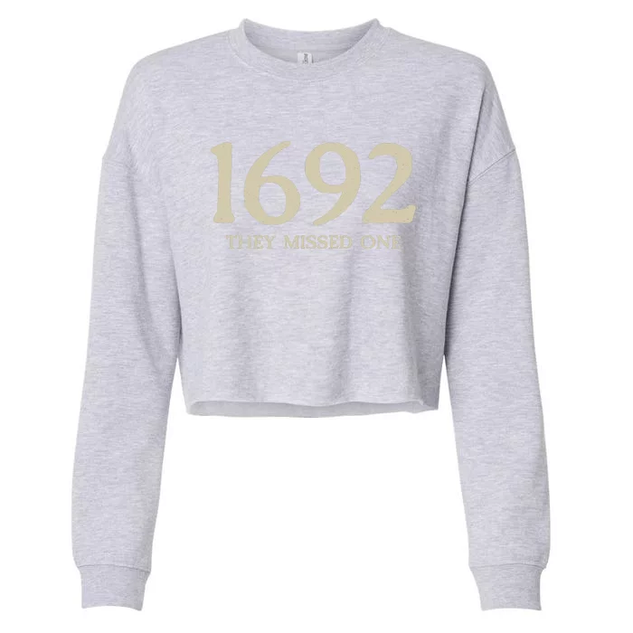 Salem Witch 1692 They Missed One Halloween Massachusetts Witch Trials Season Cropped Pullover Crew