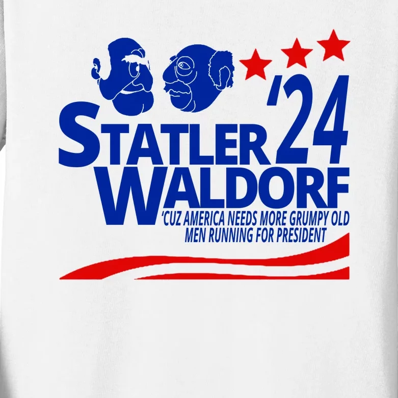 Statler Waldorf 2024 Funny President Kids Long Sleeve Shirt