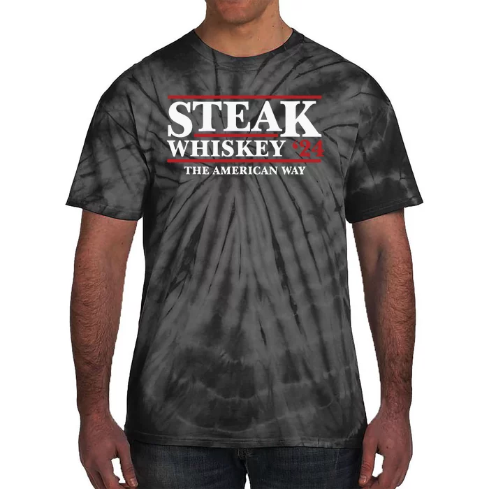 Steak Whiskey 24 The American Way Tie-Dye T-Shirt