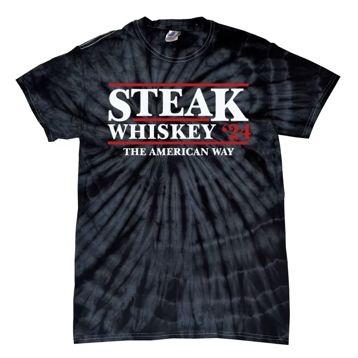 Steak Whiskey 24 The American Way Tie-Dye T-Shirt