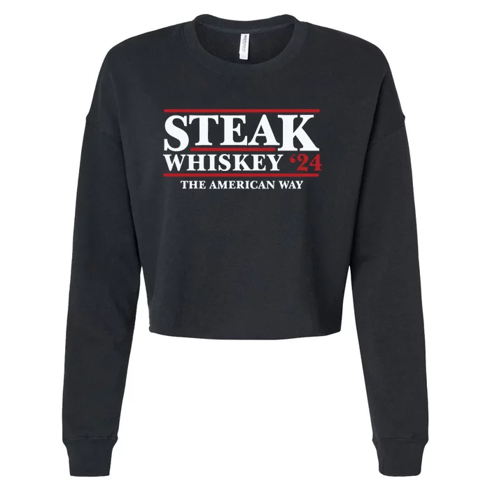 Steak Whiskey 24 The American Way Cropped Pullover Crew