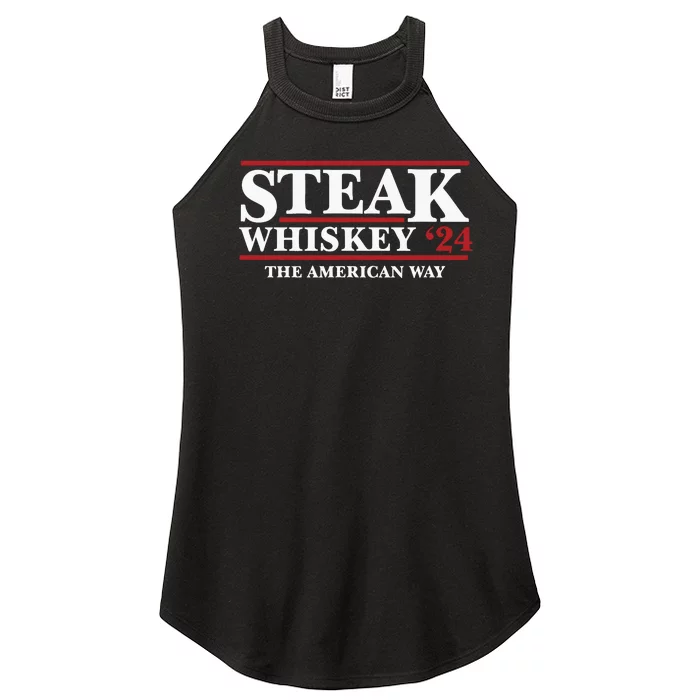 Steak Whiskey 24 The American Way Women’s Perfect Tri Rocker Tank