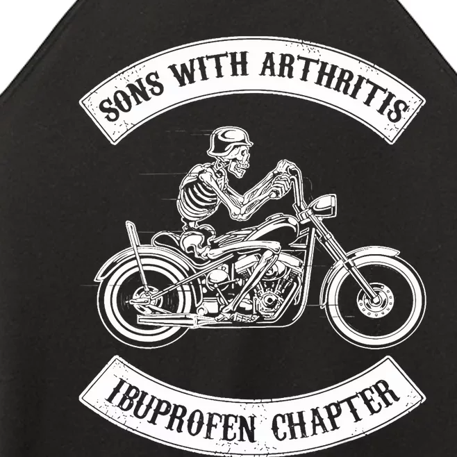 Sons With Arthritis Ibuprofen Chapter Funny Biker Skull Women’s Perfect Tri Rocker Tank