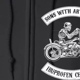 Sons With Arthritis Ibuprofen Chapter Funny Biker Skull Full Zip Hoodie