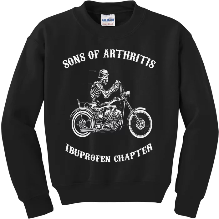 Sons with Arthritis Ibuprofen Chapter Motorcyclist Kids Sweatshirt