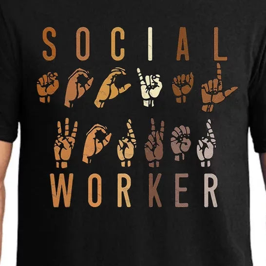 Social Worker Appreciation Month ASL Sign Language Pajama Set