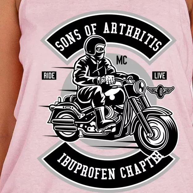 Sons With Arthritis Ibuprofen Chapter Motorcycle Rider Meaningful Gift Women's Knotted Racerback Tank