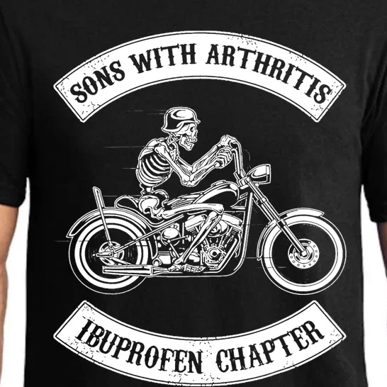 Sons With Arthritis Ibuprofen Chapter Funny Biker Skull Pajama Set