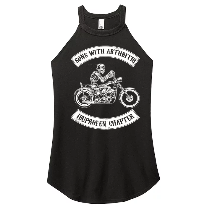 Sons With Arthritis Ibuprofen Chapter Funny Biker Skull Women’s Perfect Tri Rocker Tank