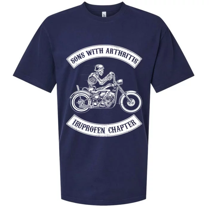 Sons With Arthritis Ibuprofen Chapter Funny Biker Skull Sueded Cloud Jersey T-Shirt