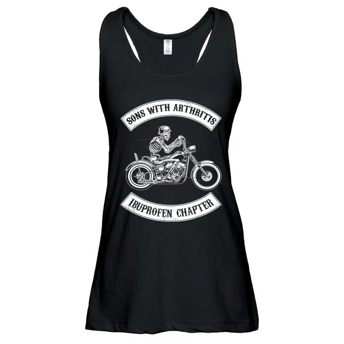 Sons With Arthritis Ibuprofen Chapter Funny Biker Skull Ladies Essential Flowy Tank