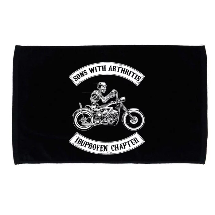 Sons With Arthritis Ibuprofen Chapter Funny Biker Skull Microfiber Hand Towel