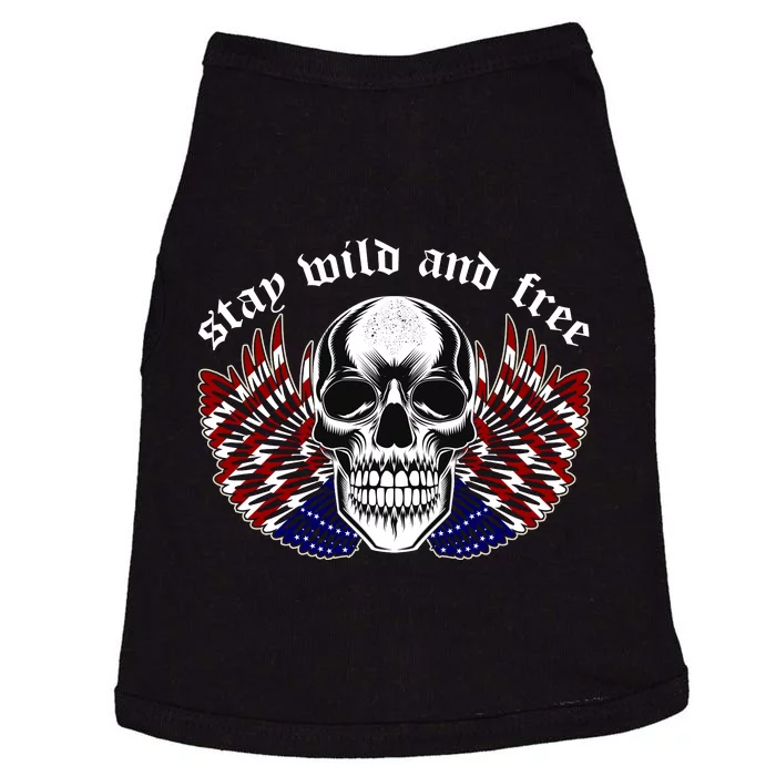 Stay Wild And Free | American Skull Flag Doggie Tank