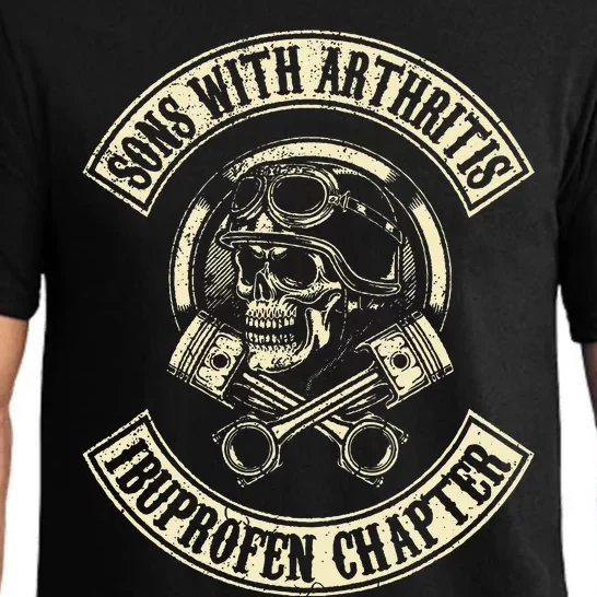 Sons With Arthritis Ibuprofen Chapter Funny Biker Skull Pajama Set