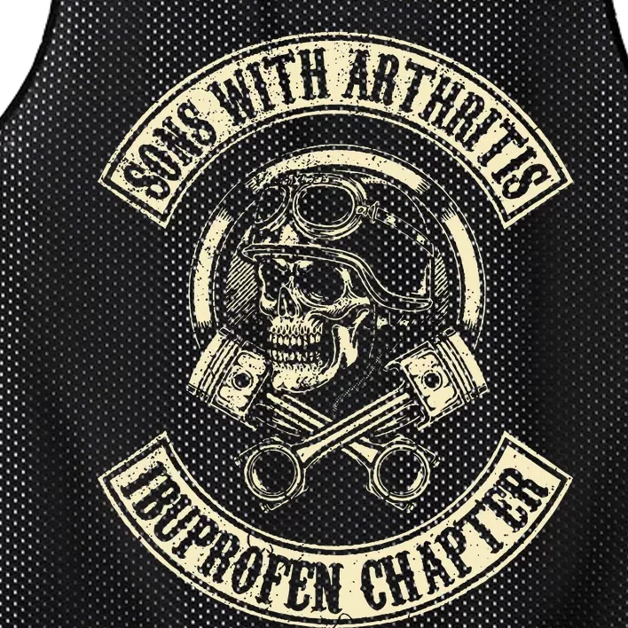 Sons With Arthritis Ibuprofen Chapter Funny Biker Skull Mesh Reversible Basketball Jersey Tank