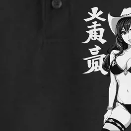 Sexy Waifu Anime Cowgirl Sheriff Rodeo Design Dry Zone Grid Performance Polo