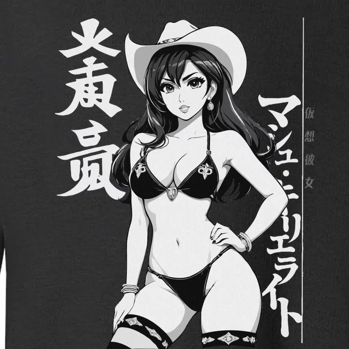 Sexy Waifu Anime Cowgirl Sheriff Rodeo Design Toddler Sweatshirt