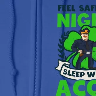 Sleep With A Cop Design St Patricks Police Gift Full Zip Hoodie