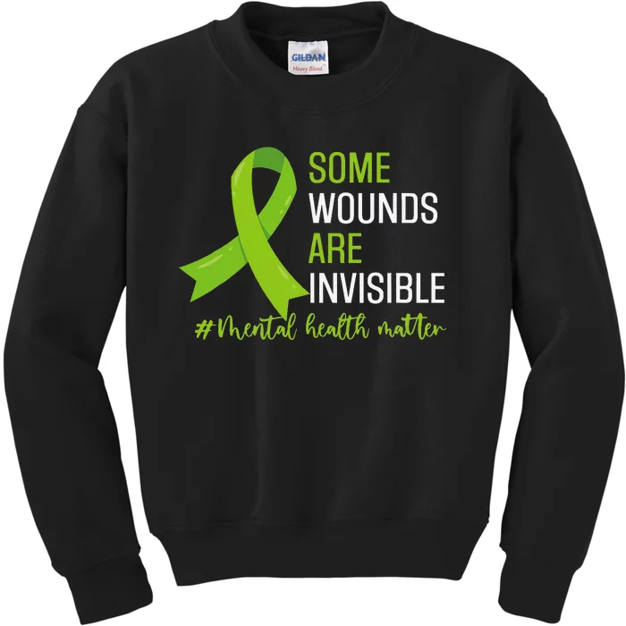 Some Wounds Are Invisible Mental Health Awareness Month Kids Sweatshirt