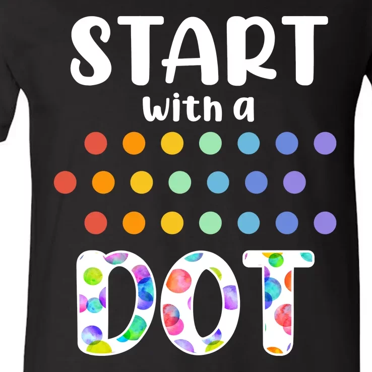 Start With A Dot Inernational Dot Day V-Neck T-Shirt