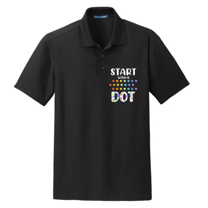 Start With A Dot Inernational Dot Day Dry Zone Grid Performance Polo