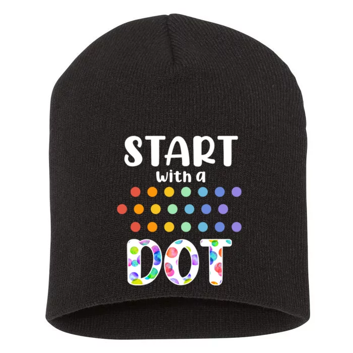 Start With A Dot Inernational Dot Day Short Acrylic Beanie