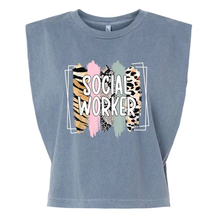 Social Worker Appreciation Social Work Month Garment-Dyed Women's Muscle Tee