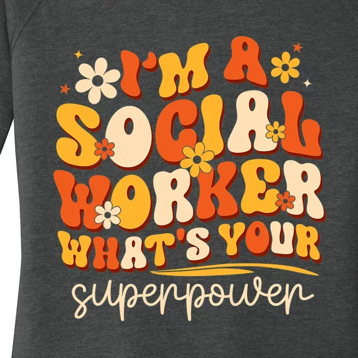 Social Worker Appreciation Month Funny Work Love Women's Perfect Tri Tunic Long Sleeve Shirt