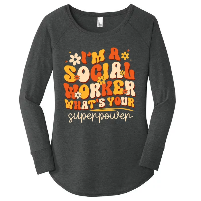 Social Worker Appreciation Month Funny Work Love Women's Perfect Tri Tunic Long Sleeve Shirt