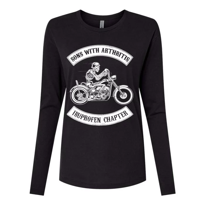 Sons With Arthritis Ibuprofen Chapter Funny Biker Skull Womens Cotton Relaxed Long Sleeve T-Shirt