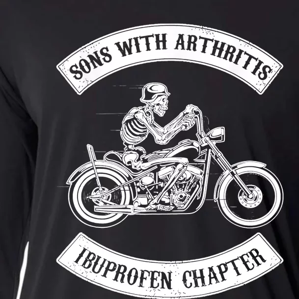 Sons With Arthritis Ibuprofen Chapter Funny Biker Skull Cooling Performance Long Sleeve Crew