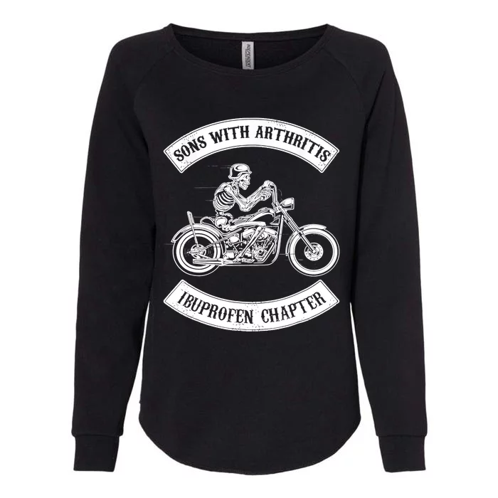 Sons With Arthritis Ibuprofen Chapter Funny Biker Skull Womens California Wash Sweatshirt